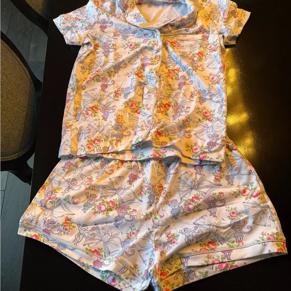 LoveShackFancy Floral Pajama Set - White and Pink - Picture 2 of 5